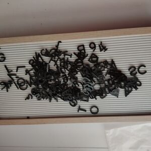 Interchangeable Letter Board with Black Letters